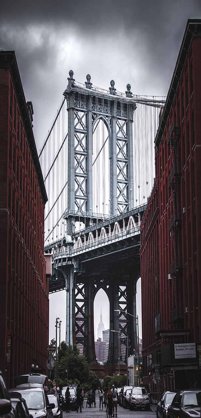 壮观大桥下的城市超清唯美手机壁纸图片