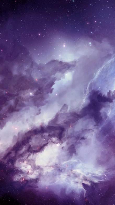 淡紫色神秘的星空手机壁纸无水印