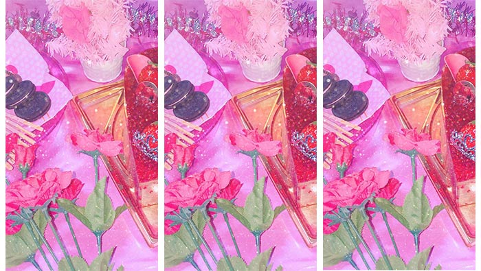 超可爱日系简约风格手机壁纸_粉红色卡通植物手机壁纸头像