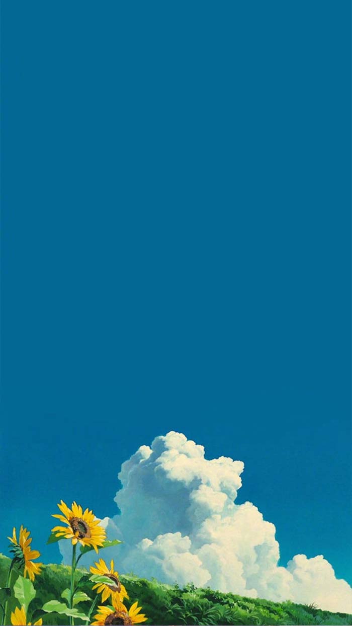 宫崎骏动漫图片壁纸_蓝天下的向日葵
