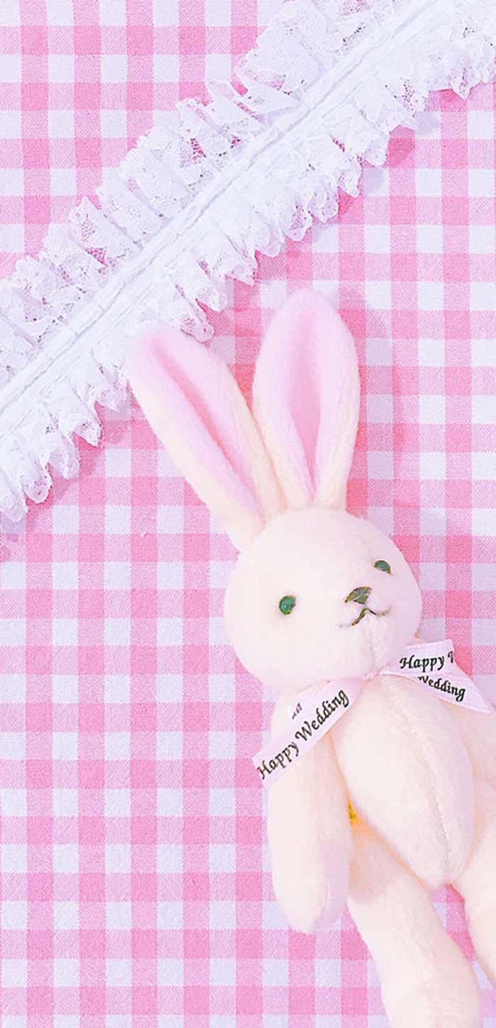 粉红色兔子少女心手机壁纸