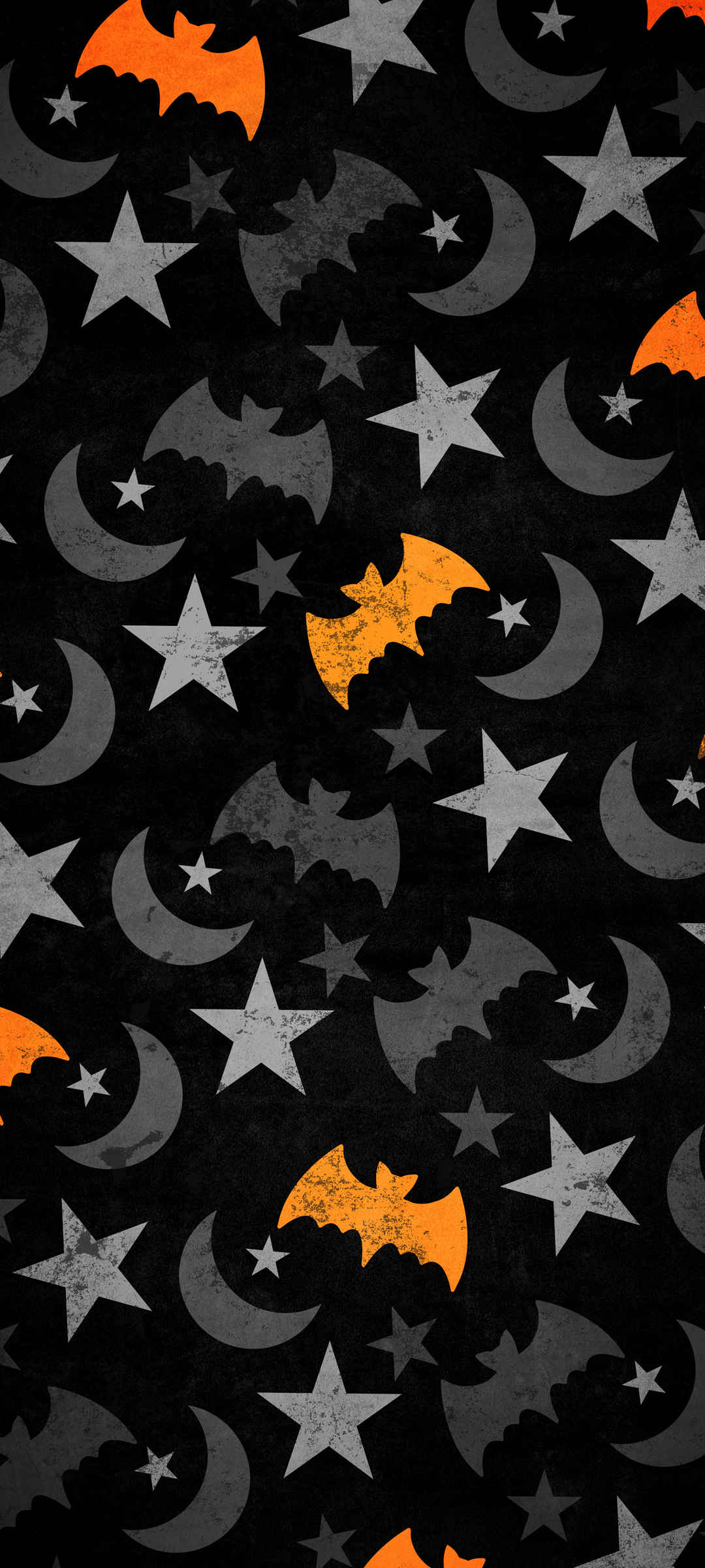 万圣节 月亮 星星 蝙蝠 可爱背影 手机壁纸