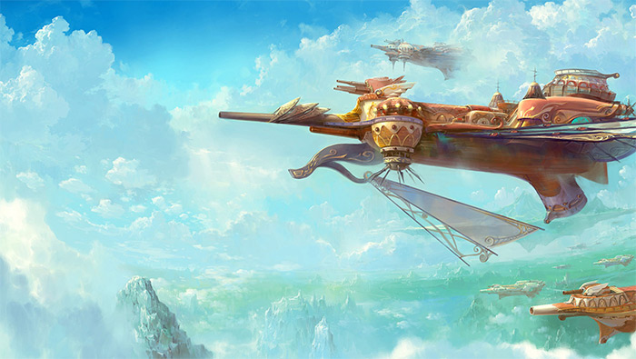 云端飞翔的空中战舰超清唯美动漫壁纸图片