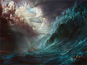 海上的烏云和巨浪超清唯美動漫壁紙圖片