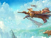 云端飛翔的空中戰艦超清唯美動漫壁紙圖片