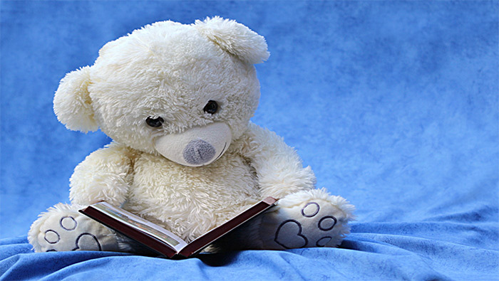 认真看书的小熊超清唯美静态桌面壁纸