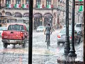 下雨天的城市街道