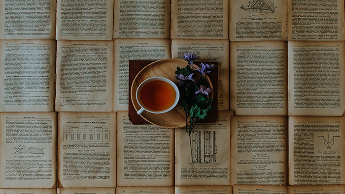 欧洲唯美风格下午茶与书籍超清桌面壁纸图片
