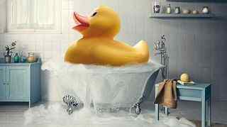 洗澡的鸭子浴室壁