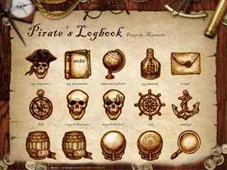 手绘海盗桌面IP包-Pirate's Logbook