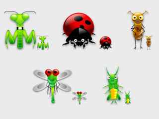 可爱的昆虫图标-Bugs sigma style Icons