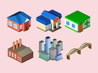 建筑模型图标-Standard City Icons