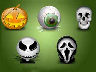 酷酷的骷髅头图标-Halloween Vista Icons