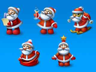 圣诞老公公图标-Santa Icons set