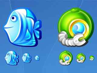矢量小鲤鱼图标-Underwater Icons