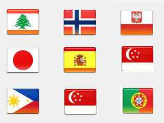 10个国家的国旗图标-10 Country Flags