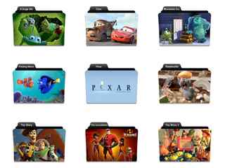 卡通动画文件夹图标-Pixar icons for Vista