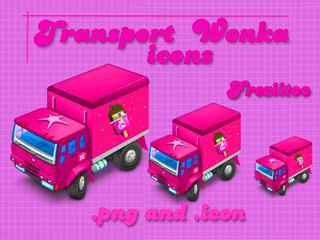 可爱卡车电脑图标 Icons transport wonka