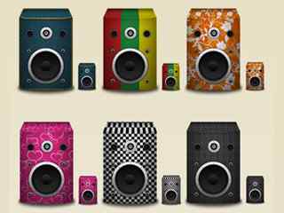 彩色音响系列图标-speaker icons