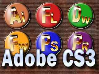 圆形水晶系列图标-Adobe CS3