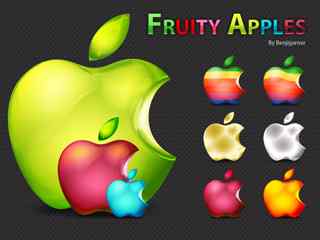 彩色苹果桌面图标-Fruity Apples