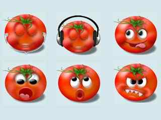可爱的番茄表情图标