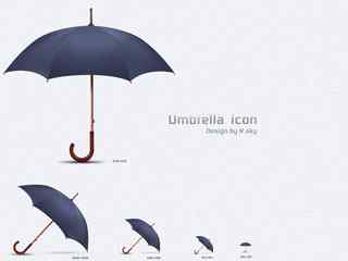 蓝色雨伞创意图标