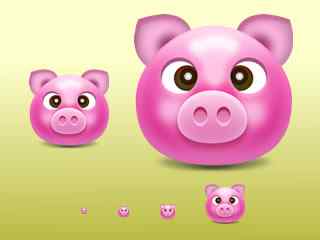 粉色猪头创意图标
