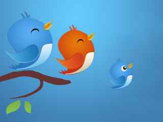 可爱小鸟电脑图标 Free Twitter Bird Icon pack.