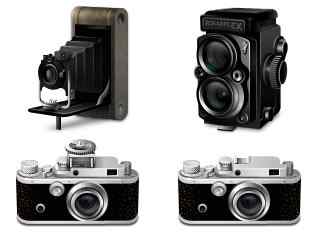 老式经典LEICA、Koadk、Rolleiflex相机