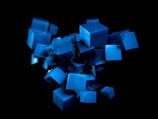 3D蓝色立方体动画屏保-Exploding Cubes