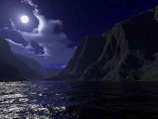 海上夜景桌面屏保-Napili Moon
