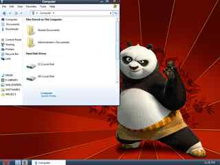 功夫熊猫桌面主题-CHROME XP BLACK EDITION
