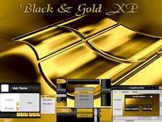 金色简约时尚主题-Black and Gold XP