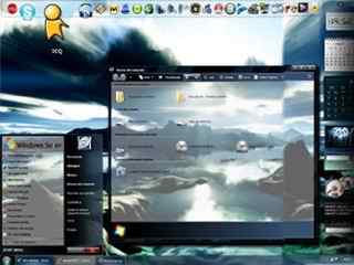 蓝色浮云wb桌面主题-Windows 7 Ultimate Darkstyle
