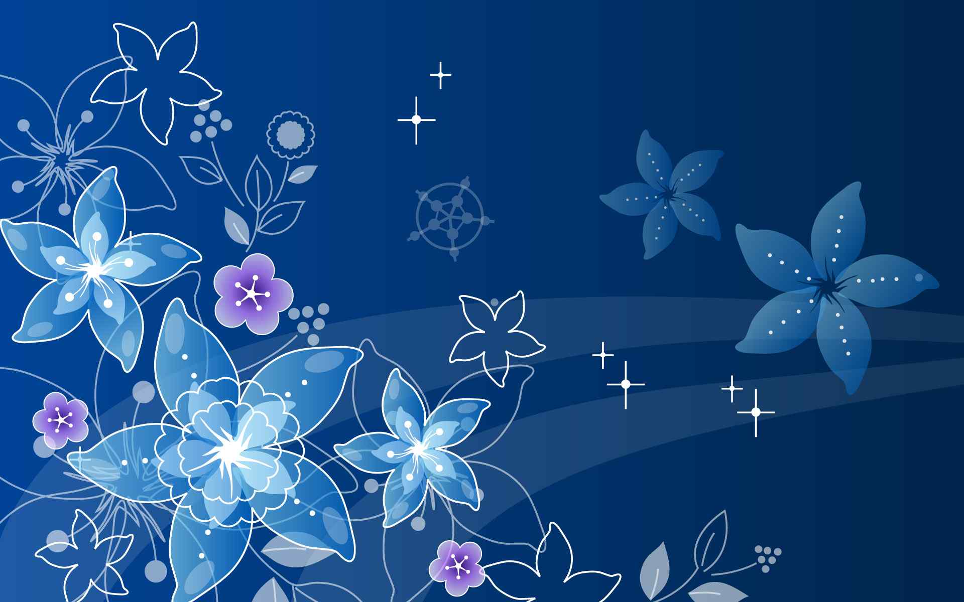 蓝色花朵宽屏高清壁纸