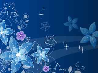 蓝色花朵宽屏高清壁纸