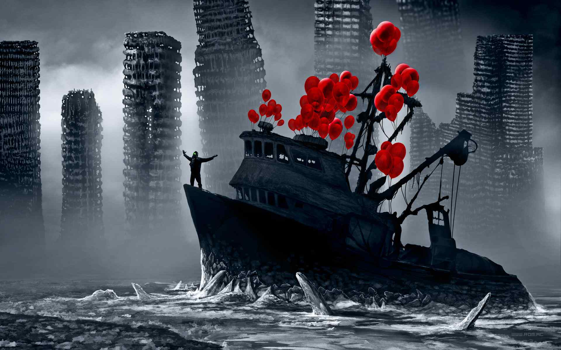 世界末日2012桌面壁纸之红色气球
