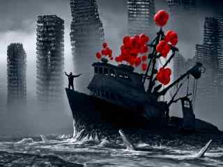 世界末日2012桌面壁纸之红色气球