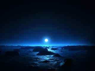 海上的月亮高清桌面壁纸
