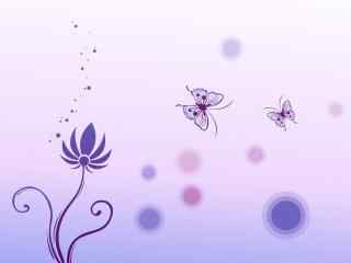 简约高清桌面壁纸之紫色蝴蝶
