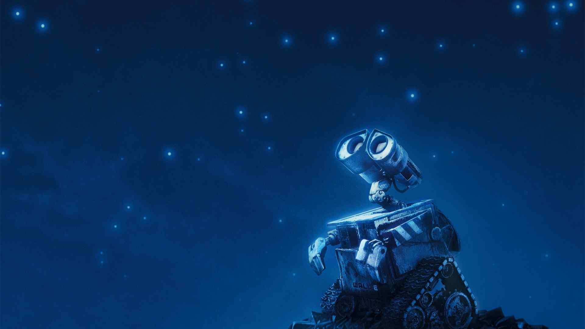 机器人总动员海报桌面壁纸之仰望夜空的瓦力