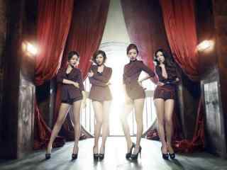 韩国四人女子组合secret红色艳装桌面壁纸