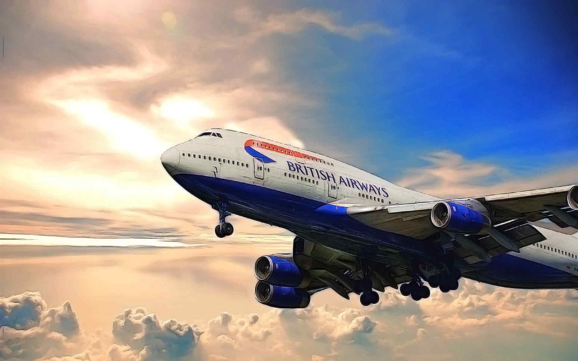 波音747飞机高清桌面壁纸之天空翱翔