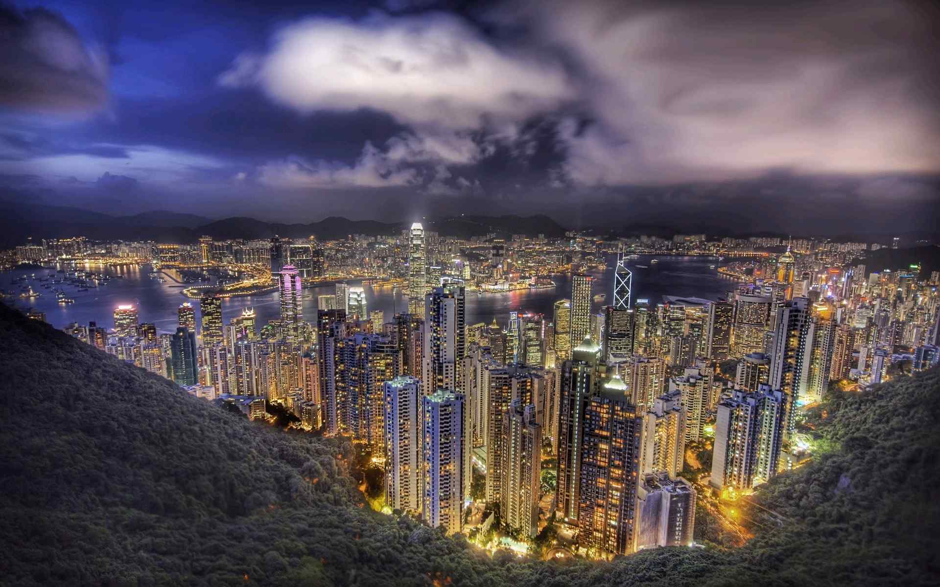 香港夜色风光美景高清电脑壁纸