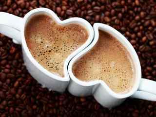 情侣间咖啡心形图