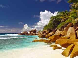 美丽的非洲塞舌尔群岛唯美沙滩高清风景桌面壁纸(一)