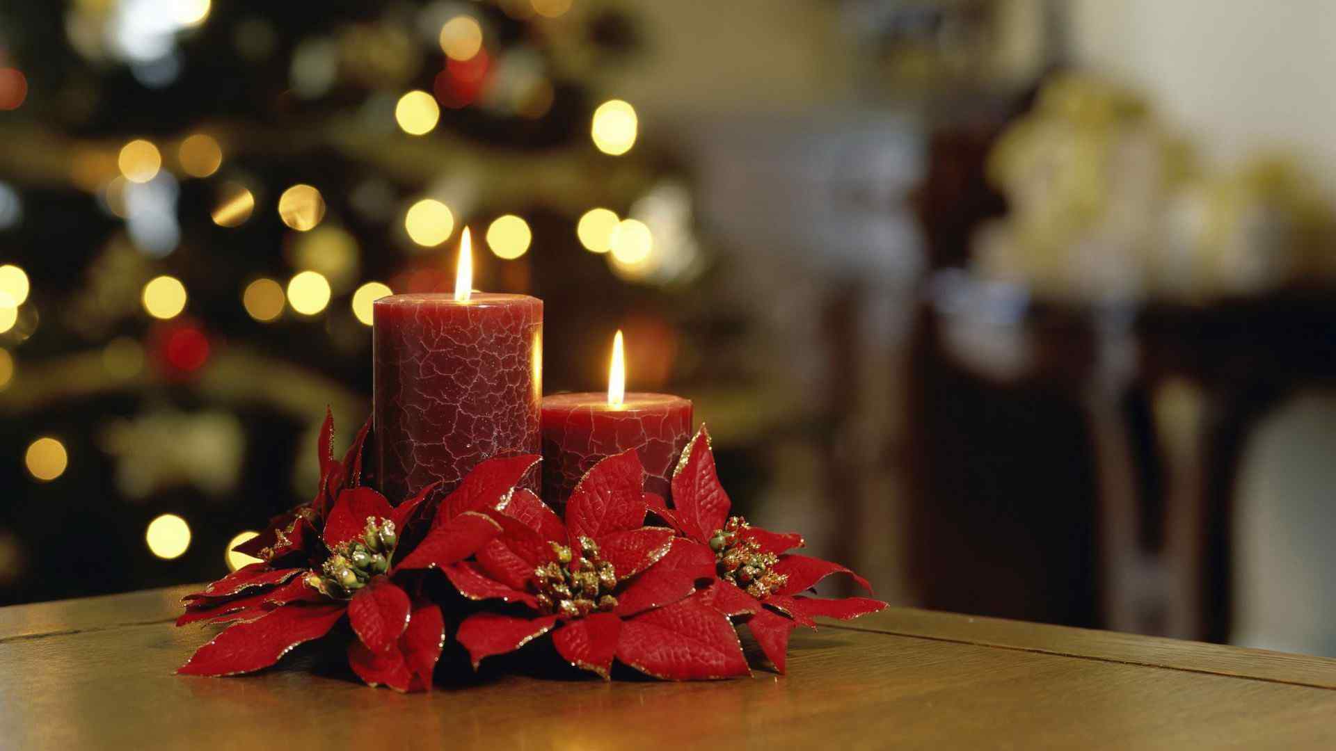 圣诞节专用蜡烛桌面壁纸