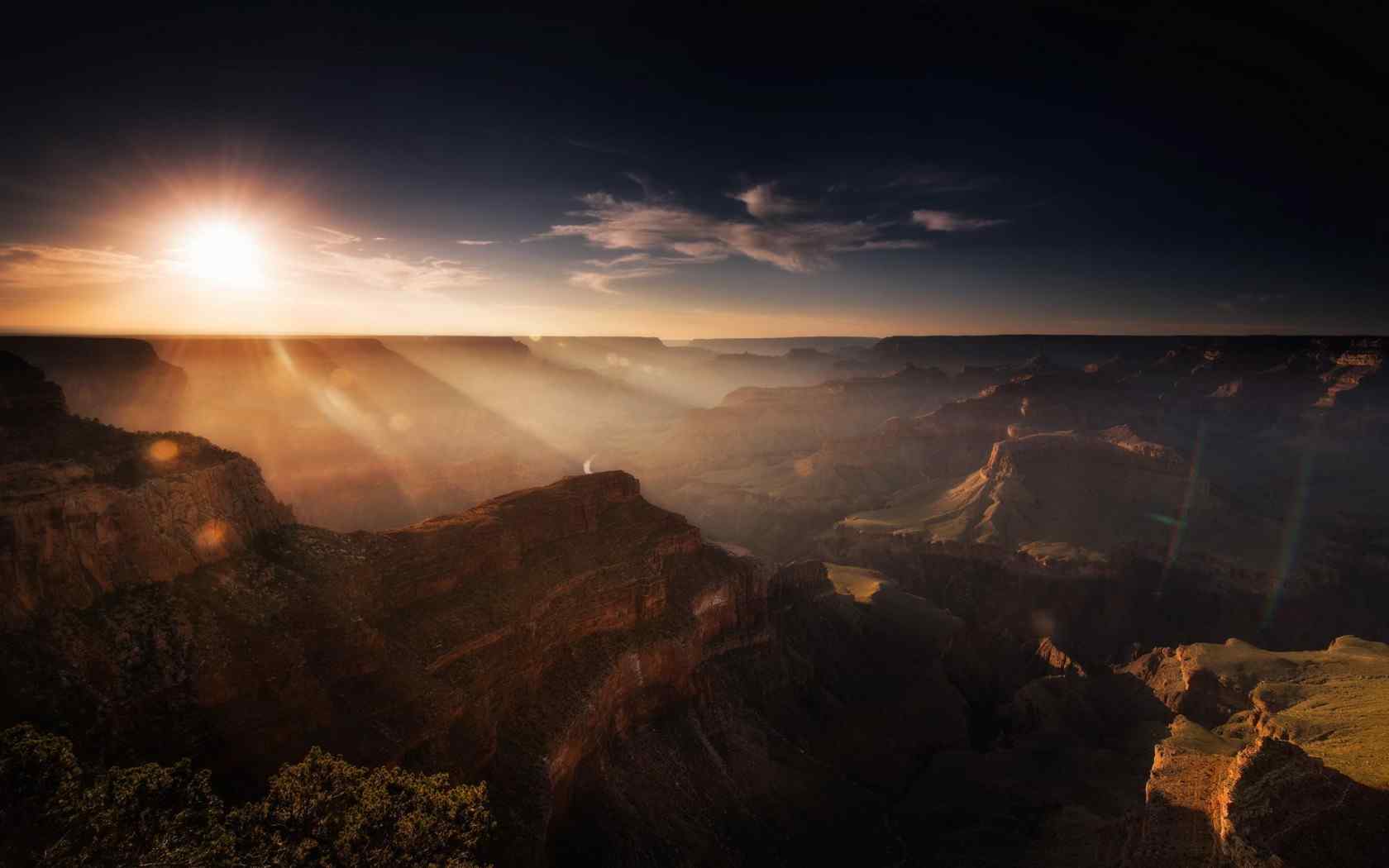 夕阳下的美国亚利桑那州大峡谷壁纸