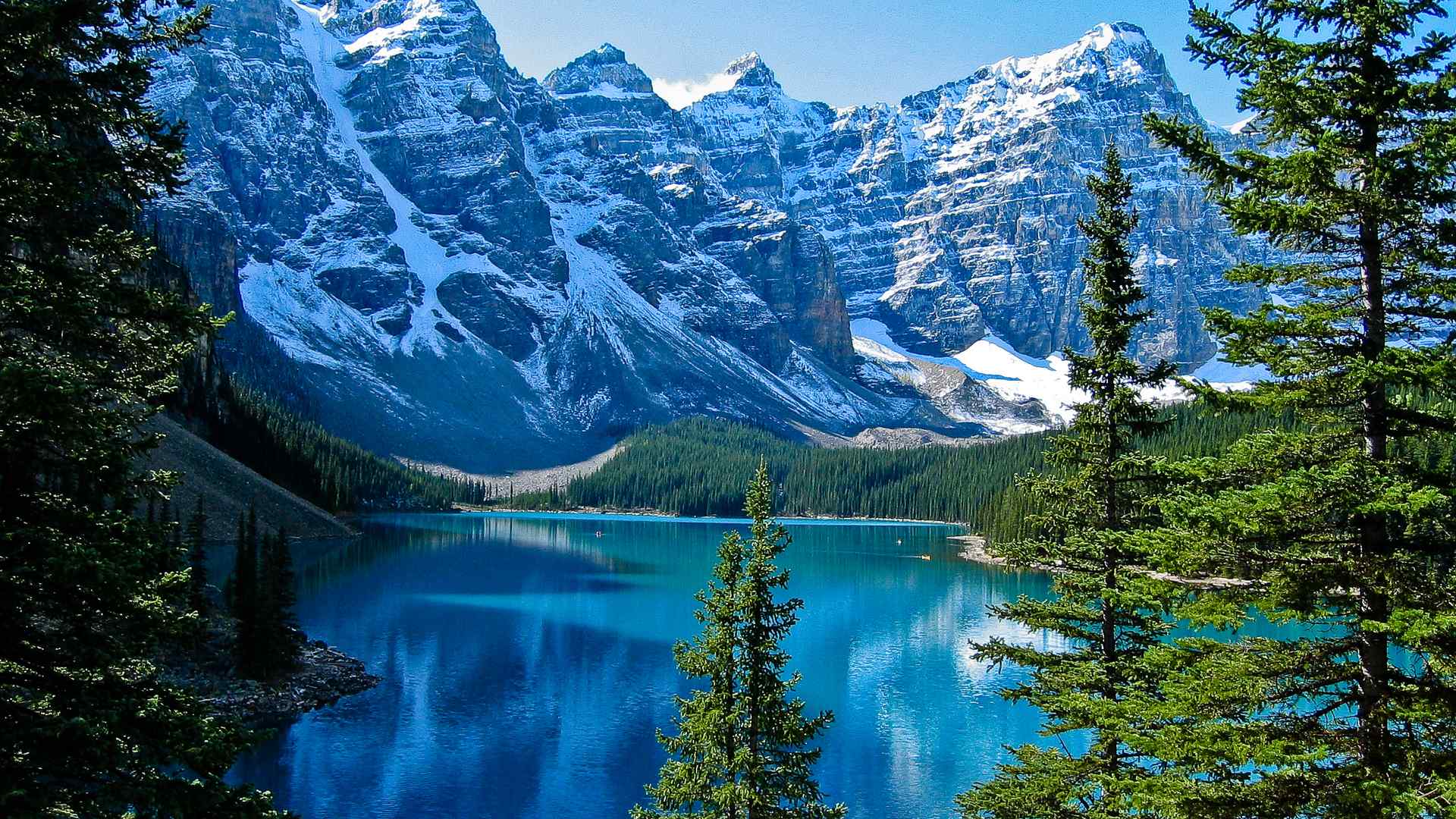 加拿大梦莲湖景观桌面壁纸